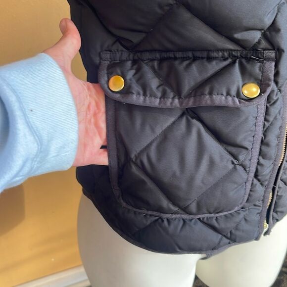 J.Crew Black Excursion Quilted Down Puffer Vest Size XXS - Picture 4 of 13